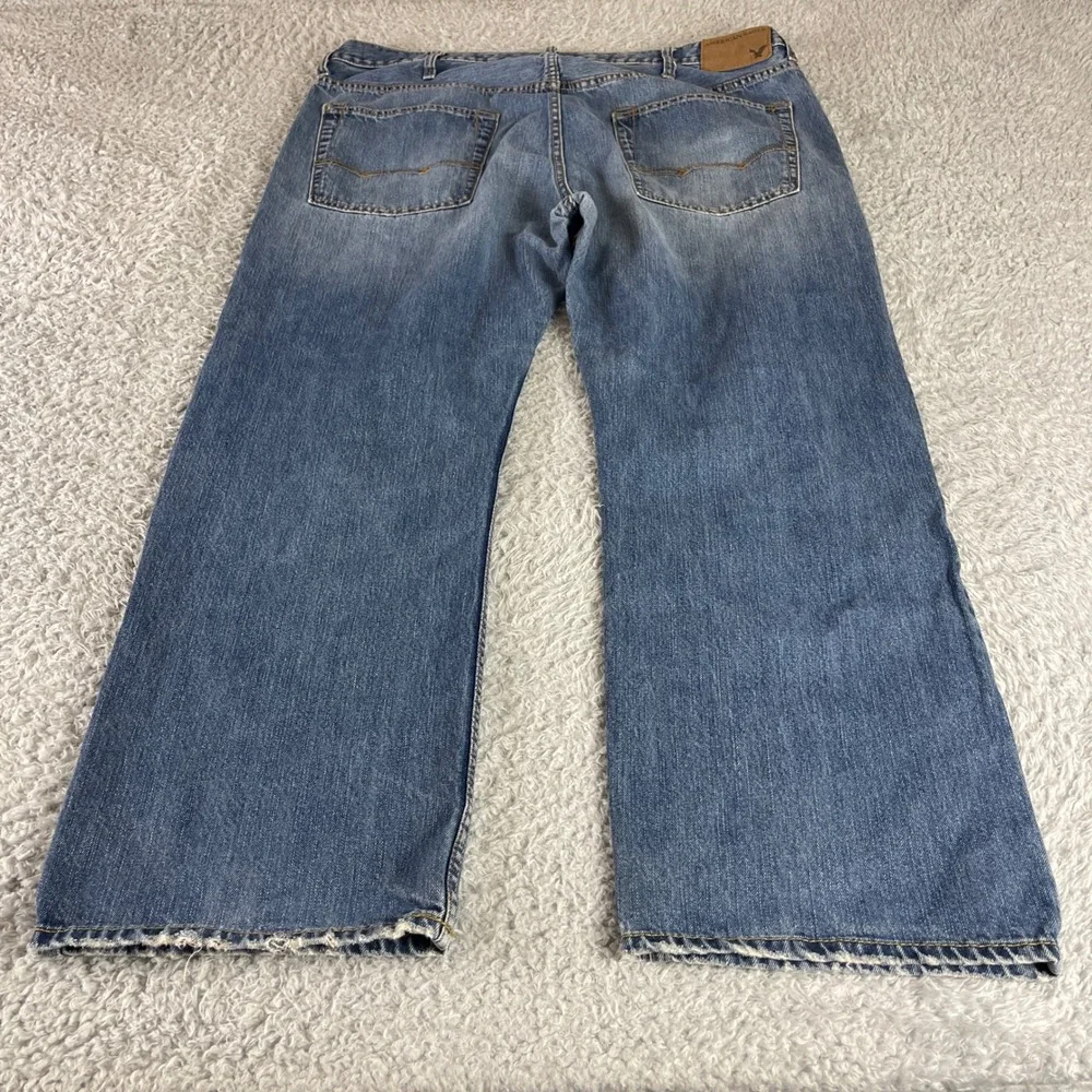 American Eagle Low Loose Mens Jeans 38x30 Medium Wash Blue Denim Relaxed Fit